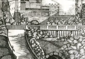 pen drawing of Lichtenstein