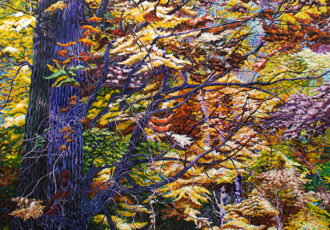 landscape painting of wooded scene