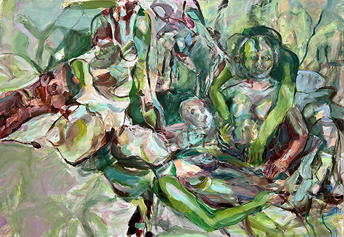 oil and acrylic abstracted figurative painting