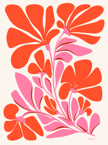 contemporary design of hibiscus flowers