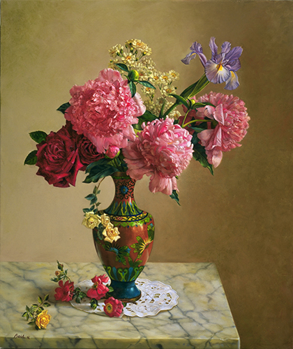 oil painting of a floral still life