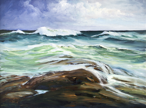 oil painting of the ocean waves by Karen Keough