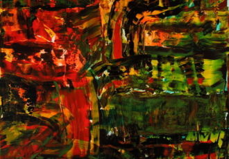 Abstract painting inspired by Wall Street volatility