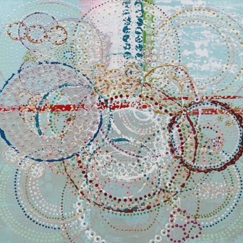 abstract painting with circles