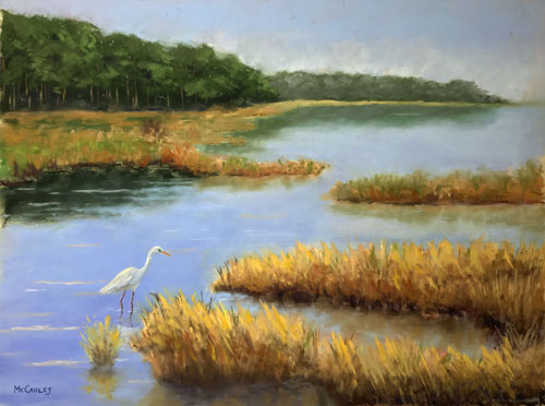 Wetlands landscape in pastel by Bill McCauley