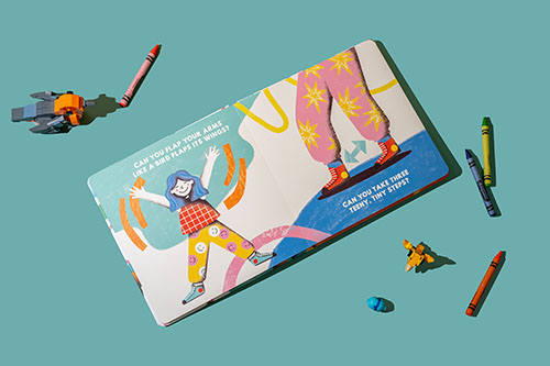 photo of a digitally illustrated children's book