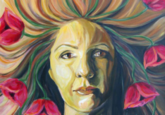 Michelle Fairchild - "Self Portrait with Poppies" Acrylic