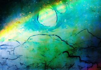 dreamlike painting of a moonrise