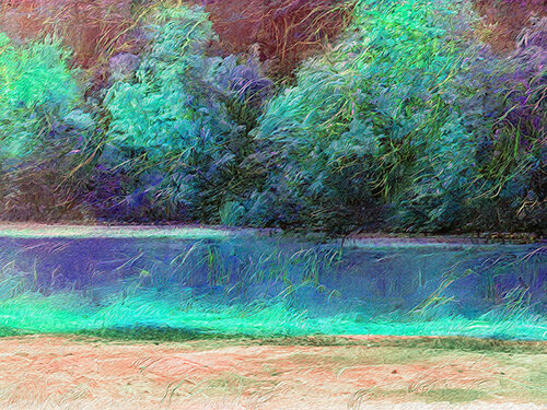 enhanced digital photo of the Guadalupe River