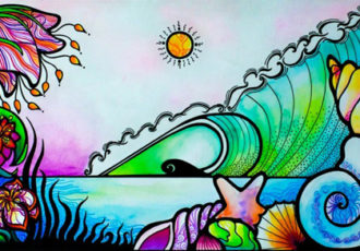 abstract mixed media painting by Amy Lenhardt