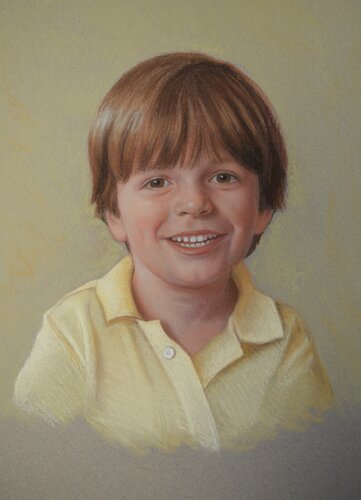 pastel portrait of a young boy