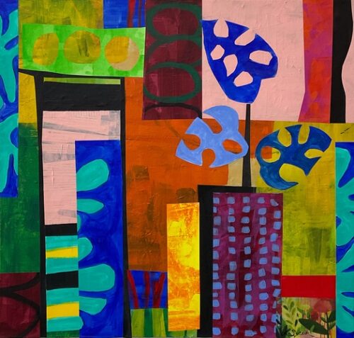 colorful mixed media abstract art