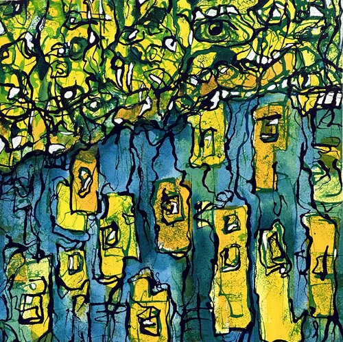 colorful and energetic abstract painting