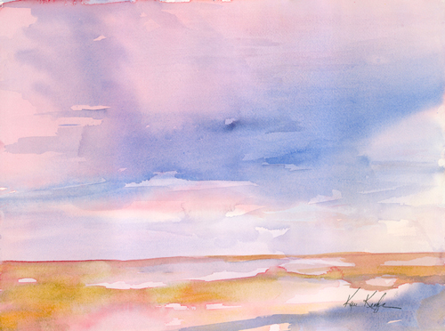 translucent watercolor painting abstract landscape