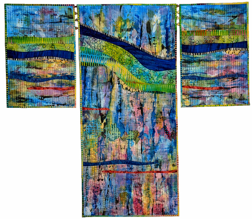 fiber art kimono design painted canvas