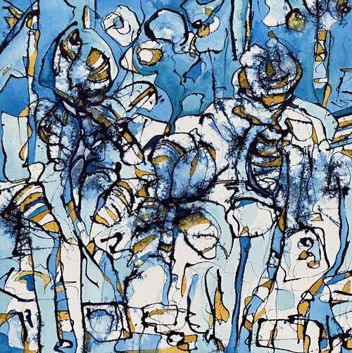 abstract figurative acrylic painting