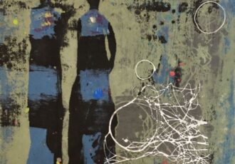 figurative clay monoprint by Robin Sesan