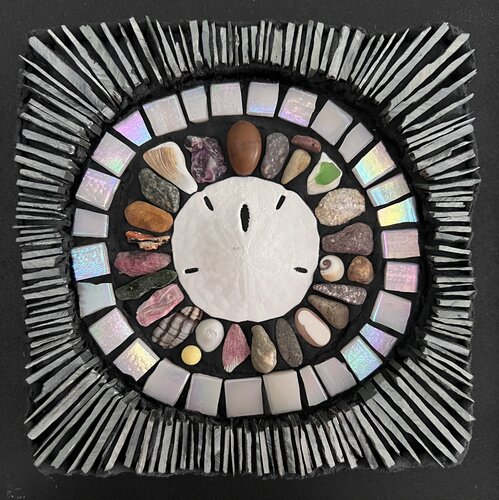 mixed media ocean theme mosaic art