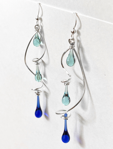 sterling silver and glass earrings