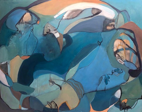 abstract painting inspired by sea life