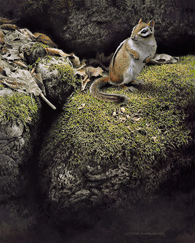 oil painting of a chipmunk