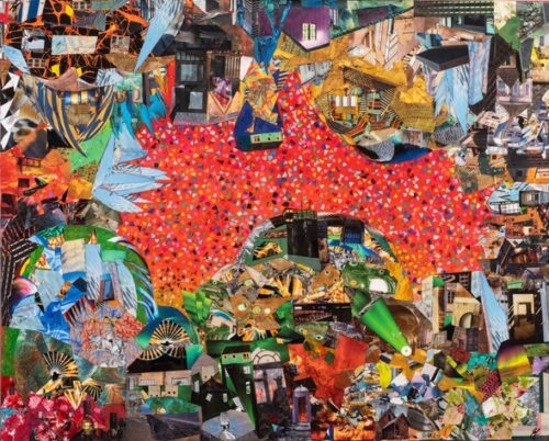 complex mixed media collage