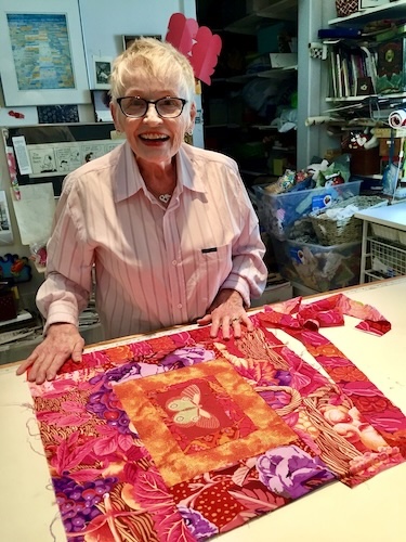 fiber artist at work