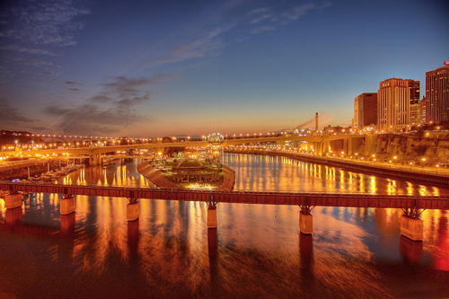 fine art photo of sunset over the Mississippi River