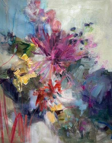 colorful abstract floral painting