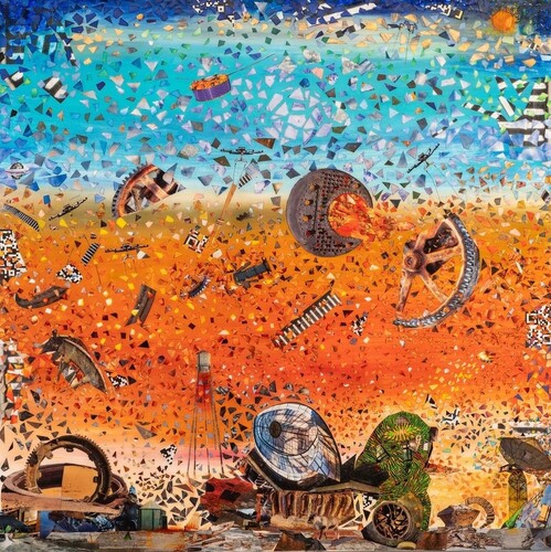 colorful surreal mixed media collage