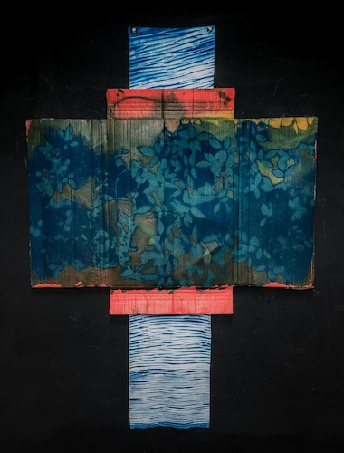 abstract sculpture from upcycled materials