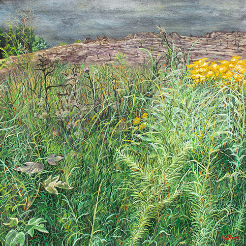 meadow scene painting in acrylic on canvas