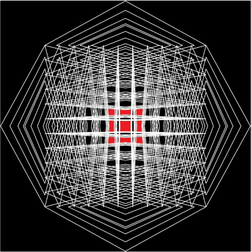 geometric mixed media art