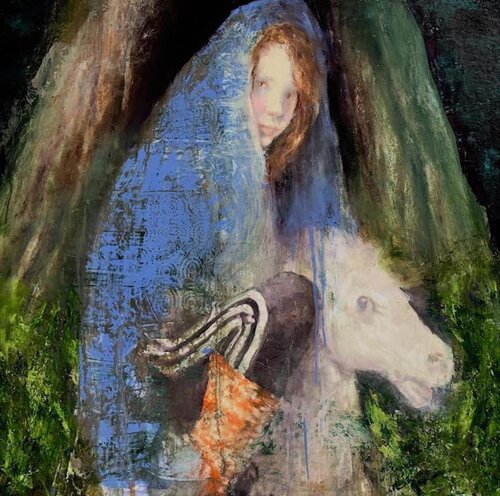 painting of a young shepherdess