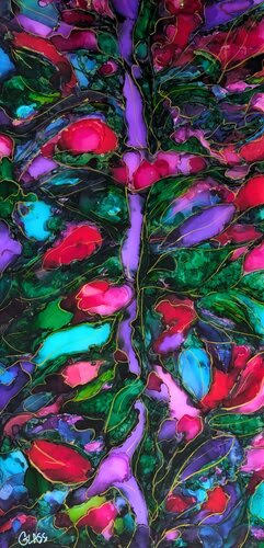 nature inspired tree of life design reverse painting