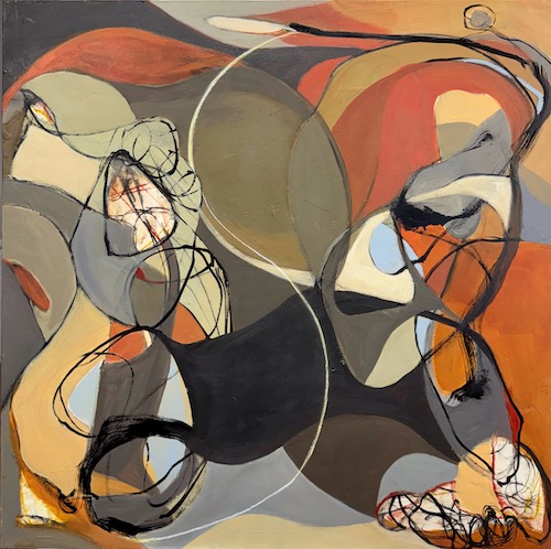 swirling abstract painting