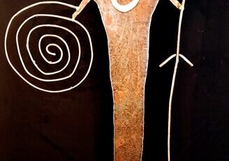 southwestern indigenous inspired sculpture from upcycled metal