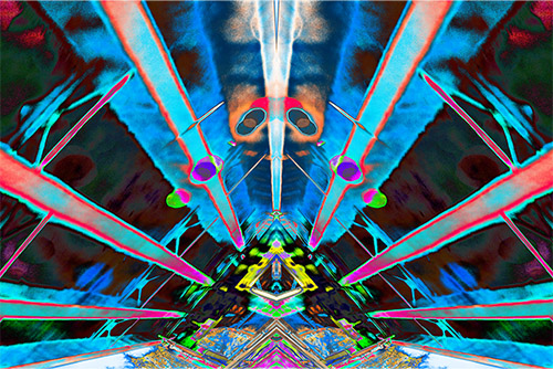 colorful digital photography taken from a moving car