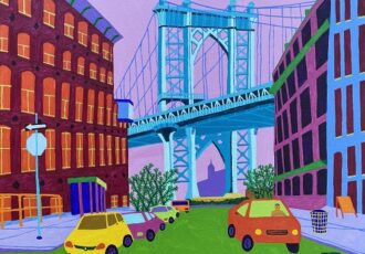 vibrant NYC urban painting