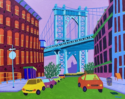 vibrant NYC urban painting