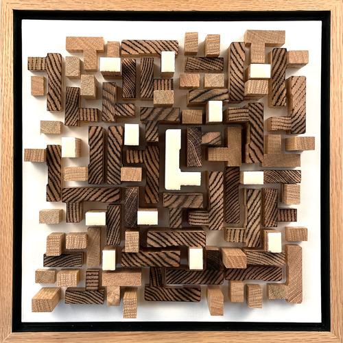 abstract art made with oak and mixed media