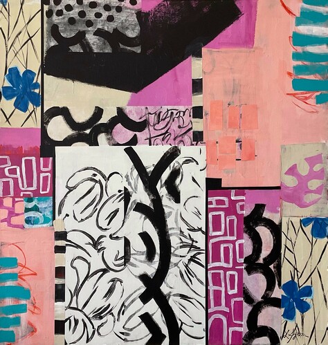 mixed media pastel abstract art