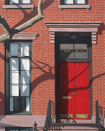 pastel painting of an urban home