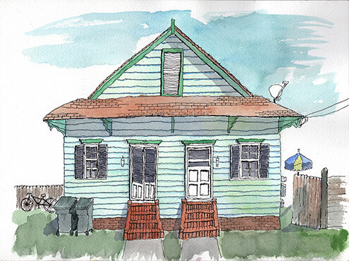 colorful watercolor of a house