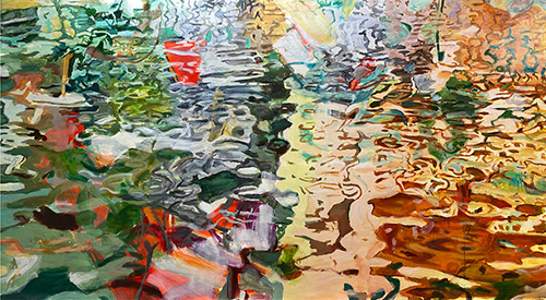 painting of a Venice canal with calm waves