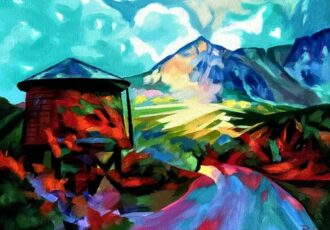 vividly colorful landscape painting