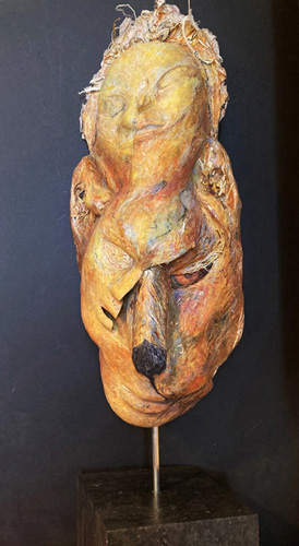 mixed media sculptural figurative mask