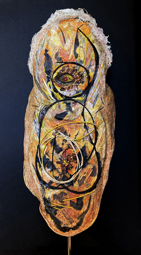 mixed media sculptural figurative mask