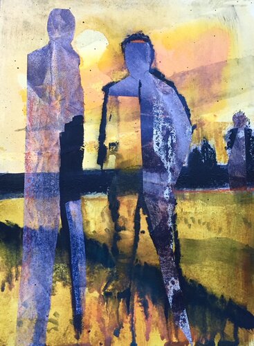 abstract mixed media figurative art