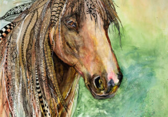 watercolor of a horse by Teresa Brown